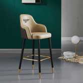 Bentley 實木皮革高腳吧檯椅